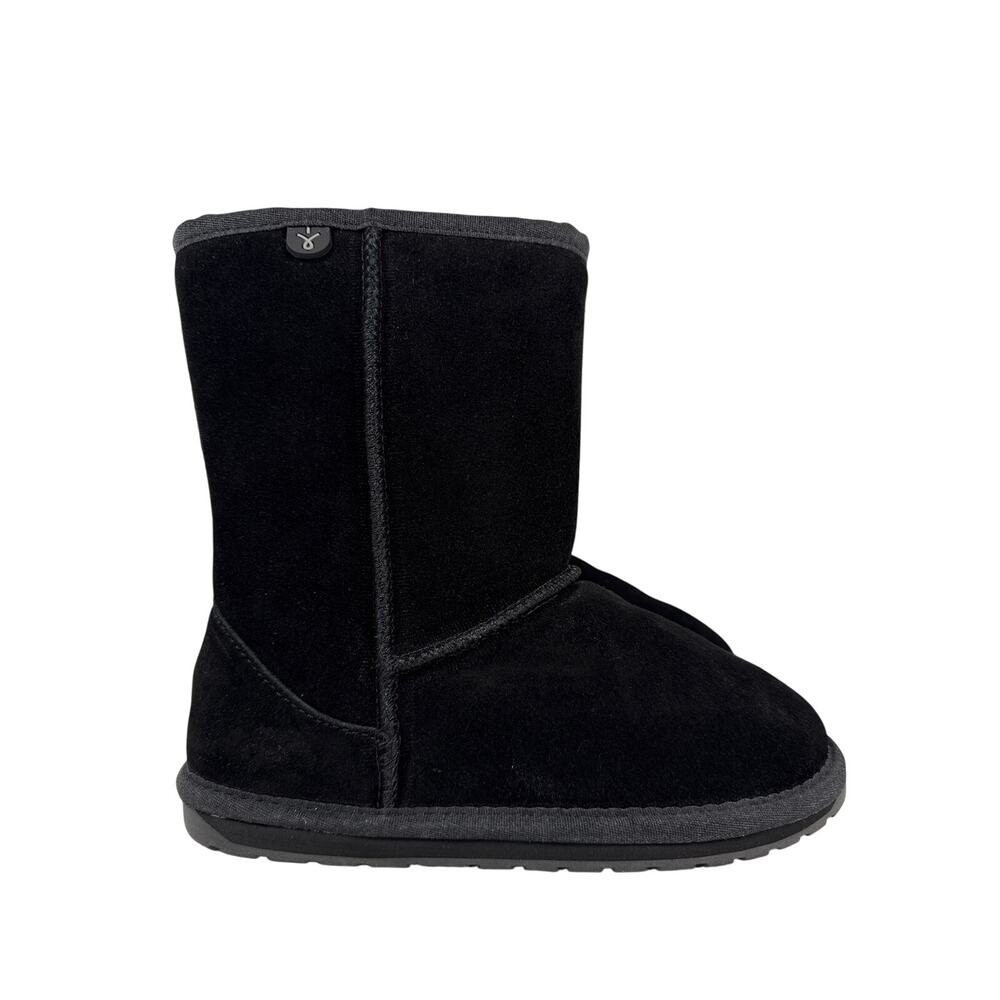 EMU Australia Wallaby Lo Boots Big Kids 2‎ Black Waterproof Suede Merino Wool